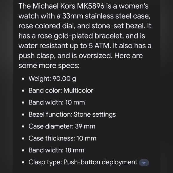 Michael Kors Watch NWT Rose Gold MK5896 - Picture 6 of 6